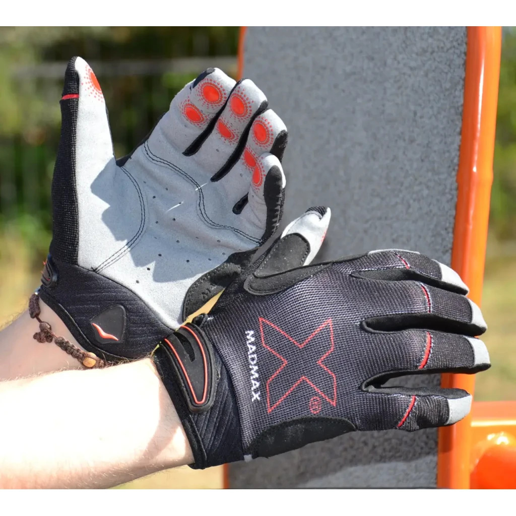 Рукавички для фітнесу MadMax MXG-103 X Gloves Black/Grey S (MXG-103-BLK_S) - зображення 4