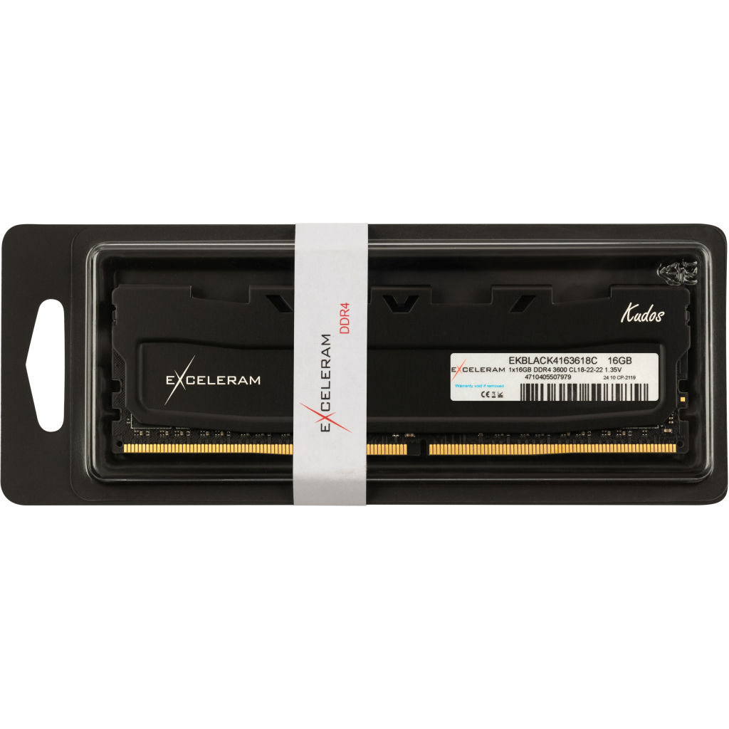 Модуль пам'яті для комп'ютера DDR4 16GB 3600 MHz Black Kudos eXceleram (EKBLACK4163618C) - зображення 3
