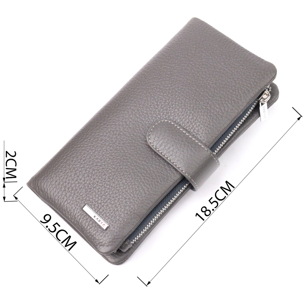 Портмоне Karya З натуральної шкіри Сіре (20999) - изображение 3