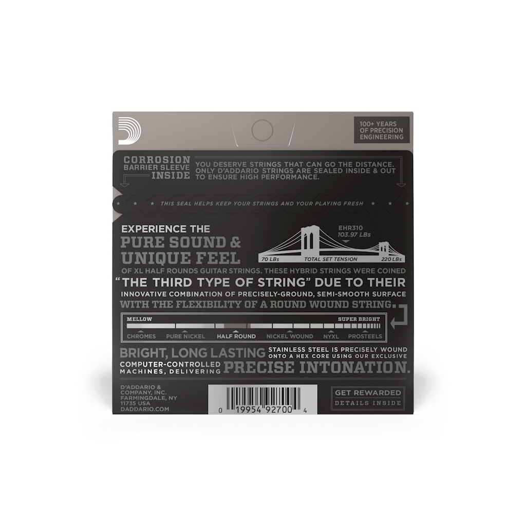 Струни для гітари D'Addario XL Half Rounds Regular Light (10-46) (EHR310) - зображення 3
