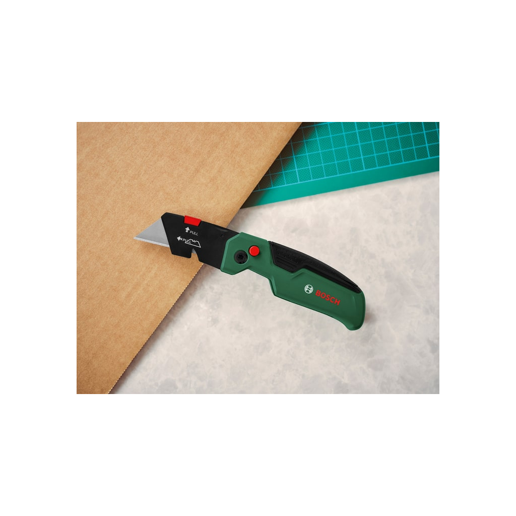 Ніж монтажний Bosch трапецієподібний складний, корпус пластик, 144мм (1.600.A02.75M) - зображення 2