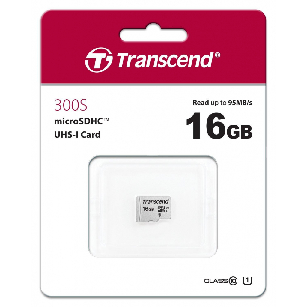 Карта пам'яті Transcend 16GB microSDHC class 10 UHS-I U1 (TS16GUSD300S) - зображення 2