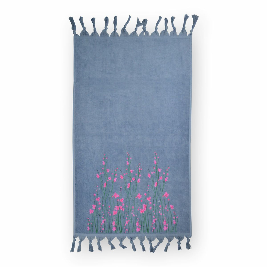 Рушник Home Line велюровий Spring синій 68х127 см (126241) - зображення 1