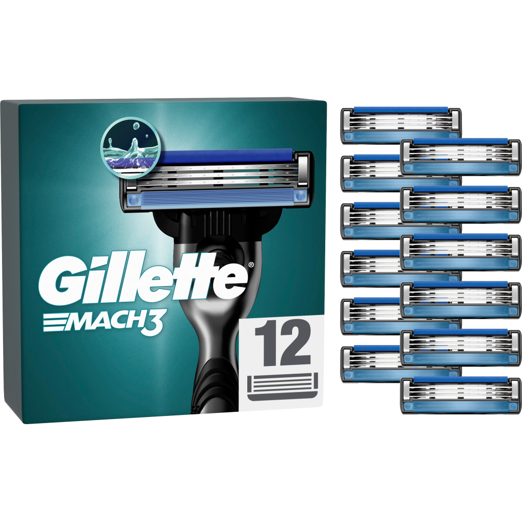 Змінні касети Gillette Mach3 12 шт. (3014260323240/8006530028875) - изображение 1