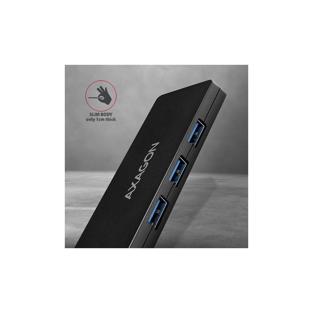 Концентратор AXAGON USB 3.1 to 4xUSB 3.0 black (HUE-G1A) - зображення 4