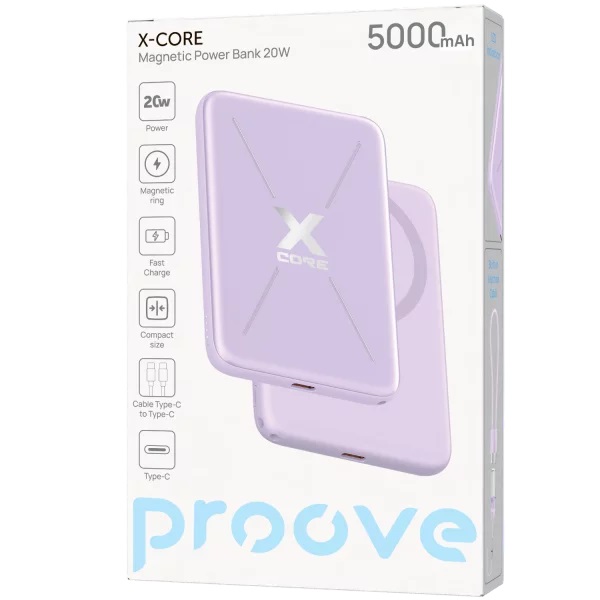 Універсальна мобільна батарея Proove X-Core 20W 5000mAh Purple (PNXC20010009) - picture 7