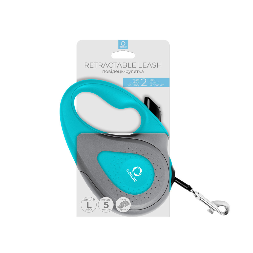 Повідець для собак Collar стрічка L до 50 кг 5 м блакитний (81262) - зображення 3