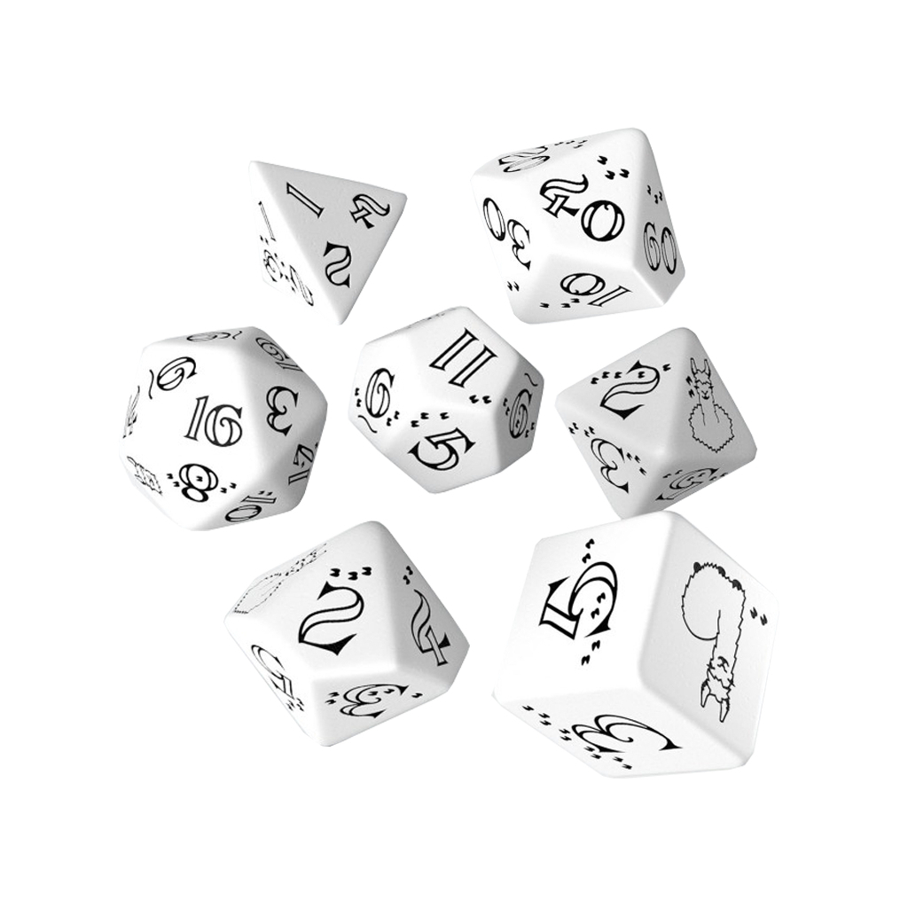 Набір кубиків для настільних ігор Q-Workshop Bright Llama Dice Set (White black) (SLLA02) - зображення 1