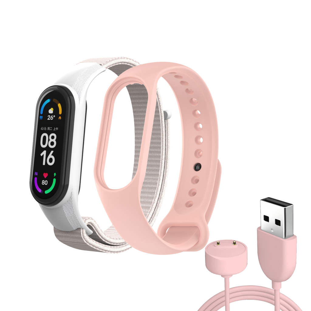 Ремінець до фітнес браслета Armorstandart комплект 3шт Xiaomi Mi Band 7/6/5 New Style Pink (ARM77037) - изображение 1