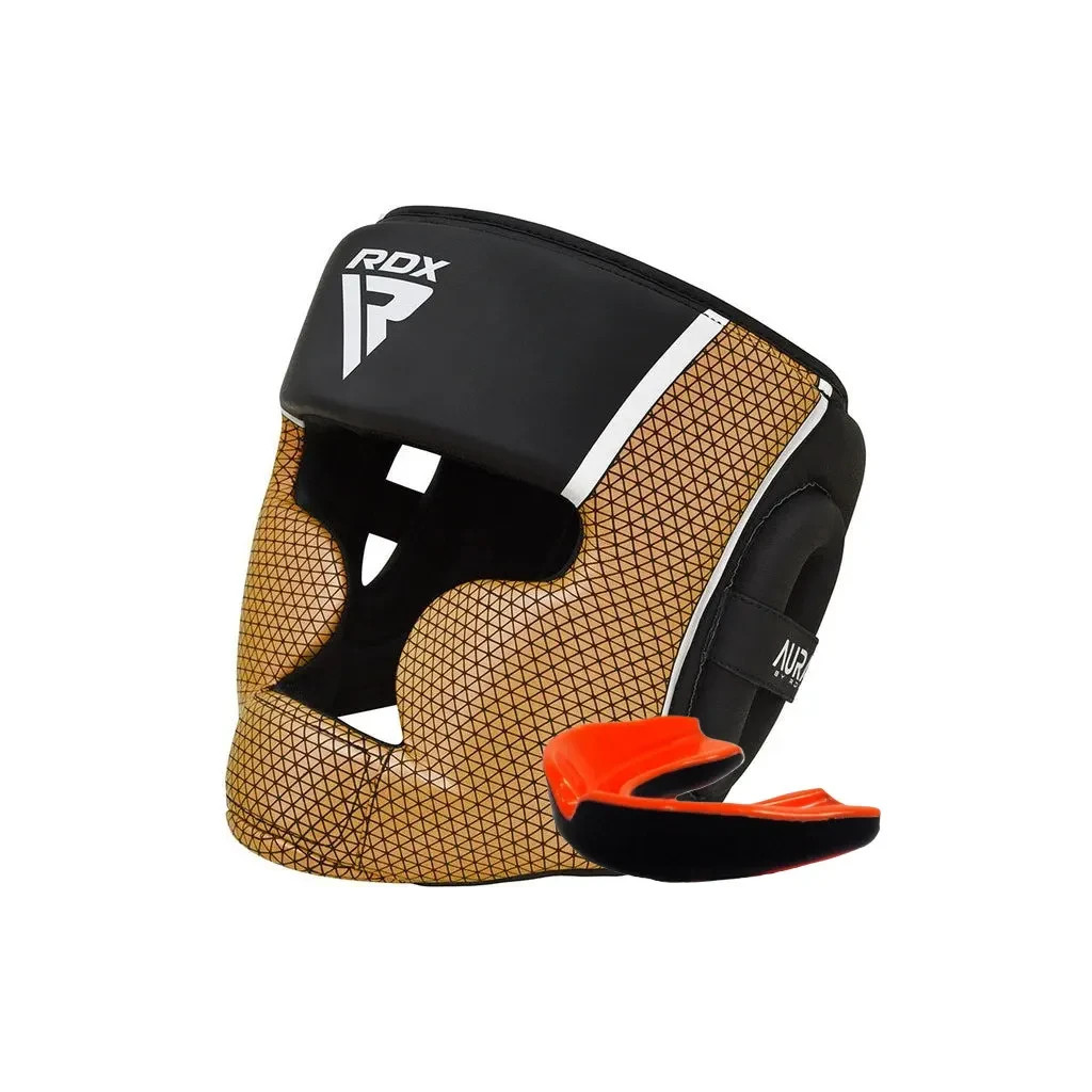 Боксерський шолом RDX Aura Plus T-17 Black Golden XL (HGR-T17BGL-XL+) - зображення 1