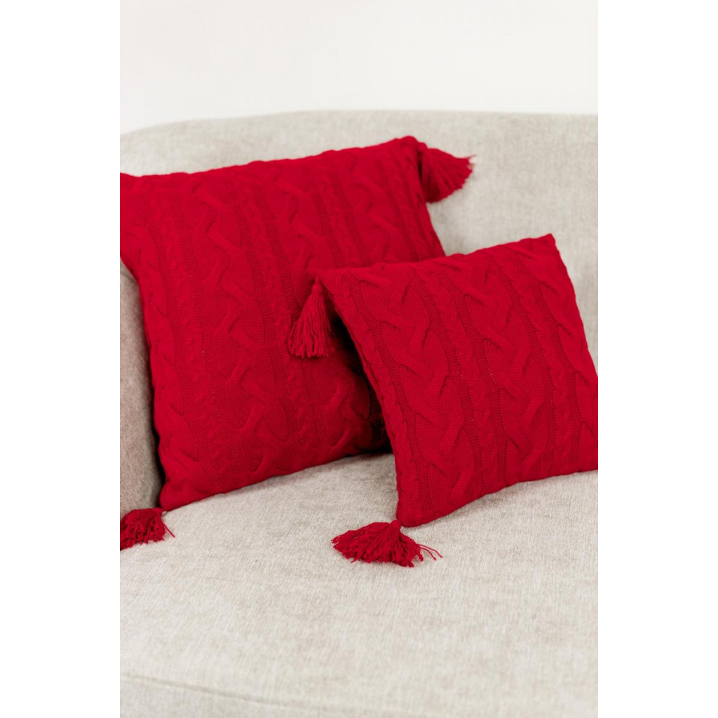 Наволочка Прованс декоративна в'язана Hit Kosa червона 45х45 (031668) - зображення 6