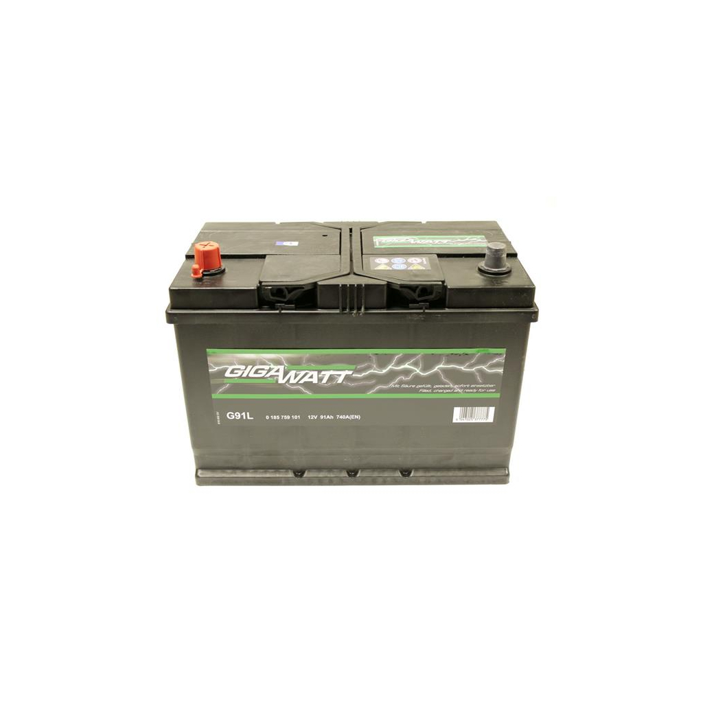 Акумулятор автомобільний GigaWatt 91А (0185759101) - зображення 1