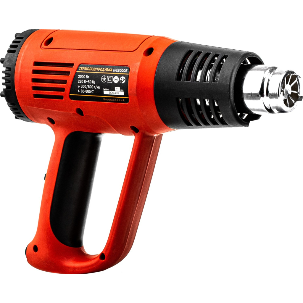 Будівельний фен GTM HG2000E, 2000Вт, 80-600С, 300/500л/хв - зображення 3