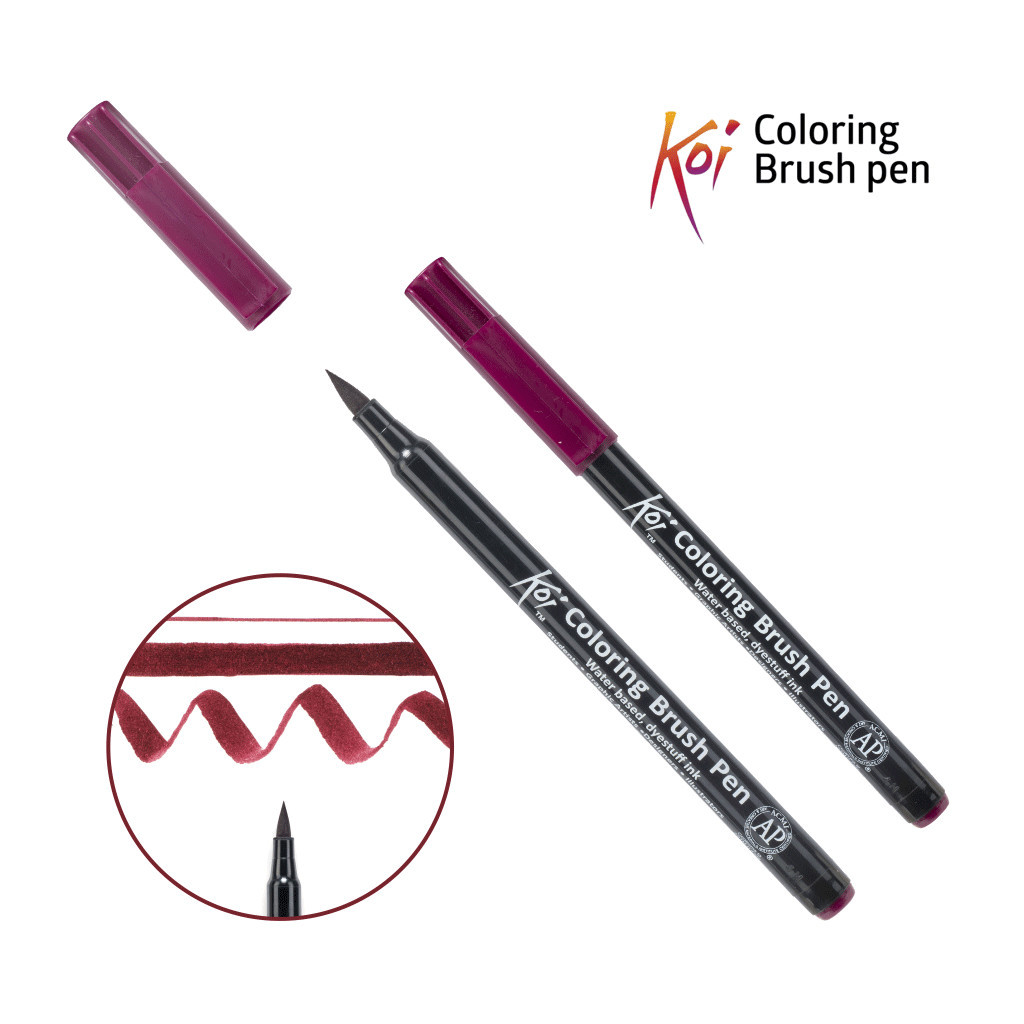 Художній маркер KOI Маркер-пензель акварельний Бордовий (Бургунді), 22 (084511393127) - зображення 1