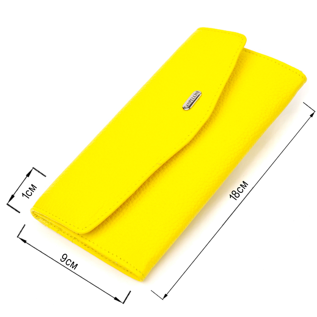 Портмоне Canpellini З натуральної шкіри флотар Жовте (21697) - зображення 3