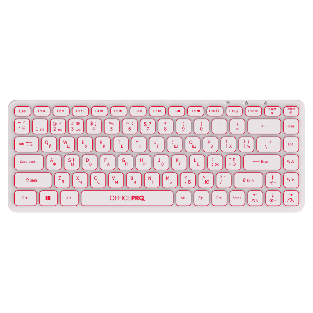 Клавіатура OfficePro SK790W Wireless/Bluetooth White (SK790W) - зображення 3