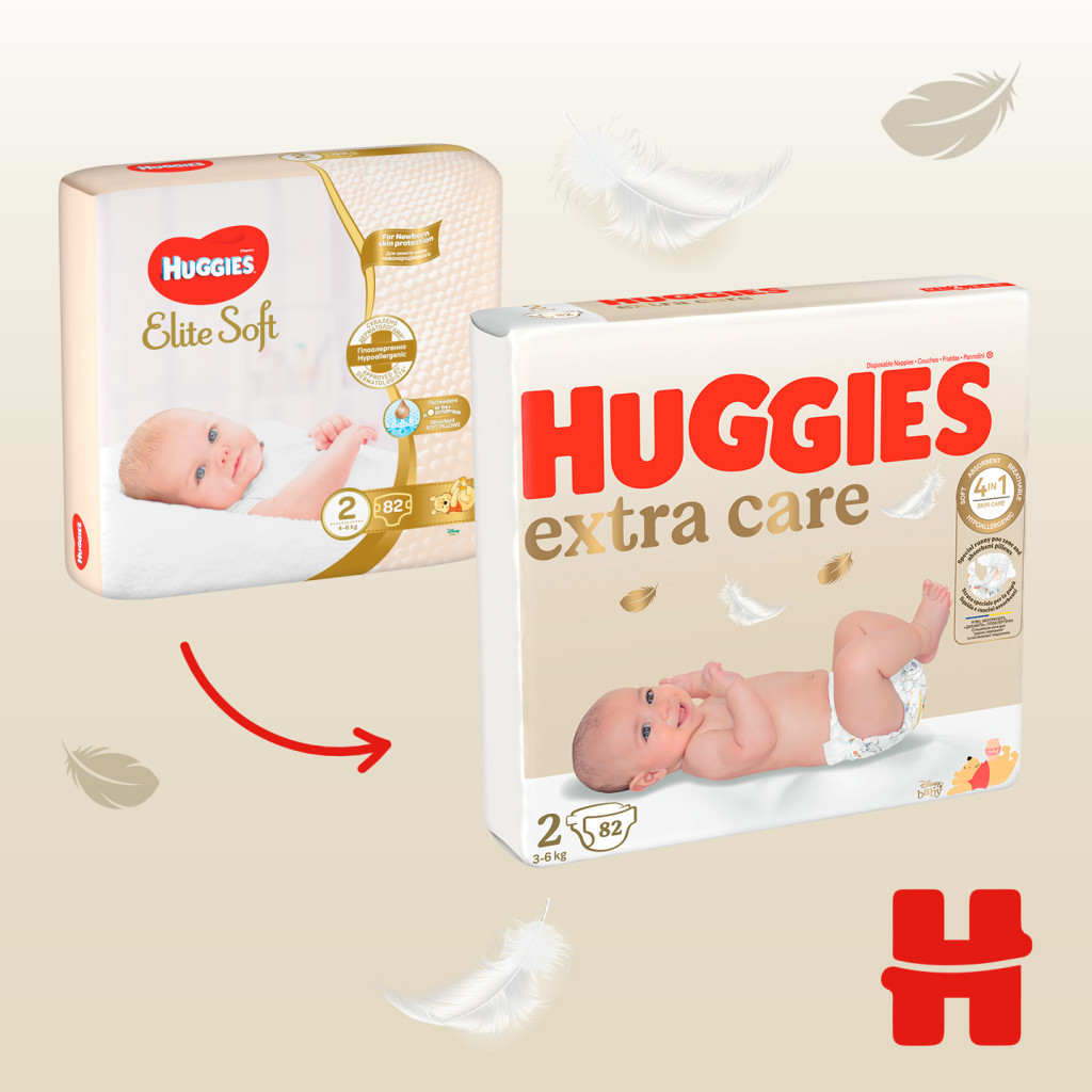 Підгузки Huggies Extra Care 2 (3-6 кг), 82 шт (5029053578088) - изображение 4