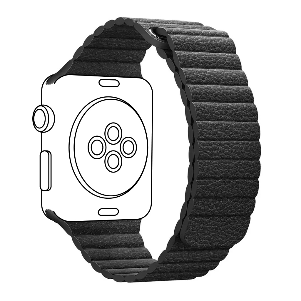 Ремінець до смарт-годинника Armorstandart Leather Loop для Apple Watch 42 (Series 11-10)/41/40/38 Black (ARM48655) - зображення 1