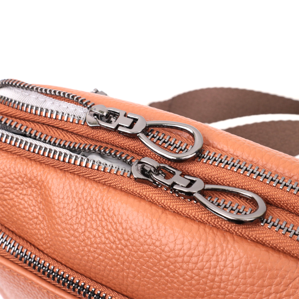 Сумка Vintage Містка Жіноча з кишенями з натуральної шкіри Коричнева (22601) - зображення 5