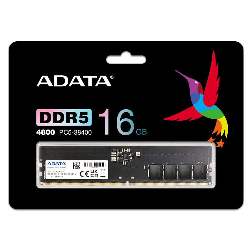 Модуль пам'яті для комп'ютера DDR5 16GB 4800 MHz ADATA (AD5U480016G-R) - зображення 6