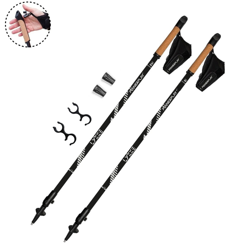 Палиці для скандинавської ходи PowerPlay 9104 Lykke Black/White 80-135 см (PP_9104_LYKKE_Bl/White) - изображение 2
