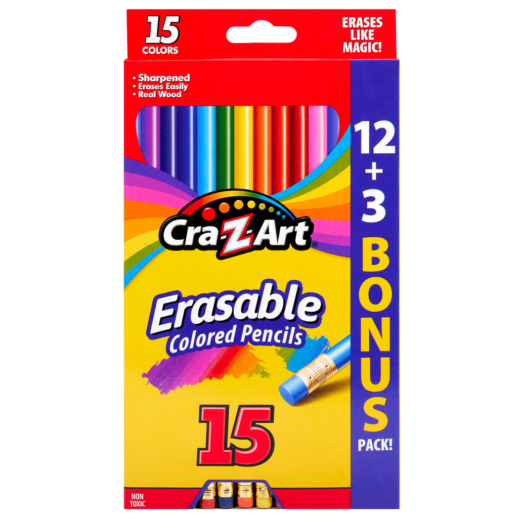 Олівці кольорові Cra-Z-Art з гумкою, 15 кольорів (10459CRA) - зображення 2