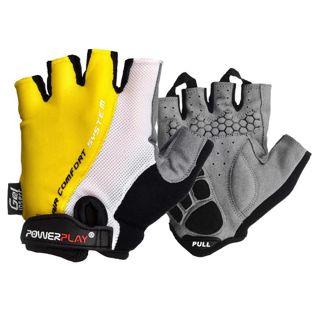 Велорукавиці PowerPlay 5010 White/Yellow M (5010A_M_Yellow) - зображення 1