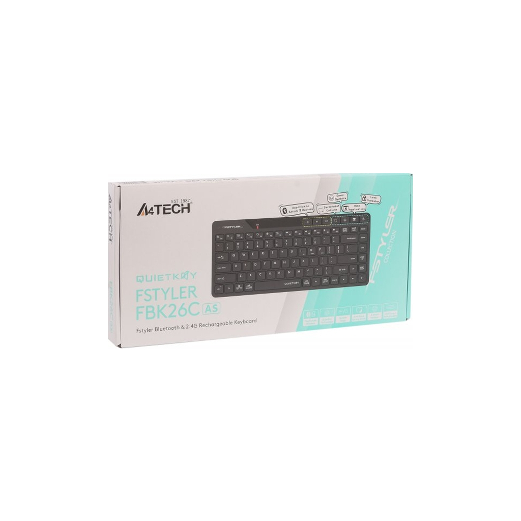 Клавіатура A4Tech FBK26C AS Wireless/Bluetooth Black (4711421000208) - зображення 7
