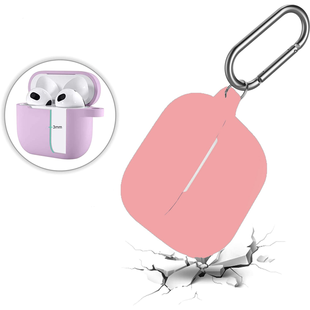 Чохол для навушників BeCover Silicon для Apple AirPods (3nd Gen) Grapefruit-Pink (707231) - изображение 5