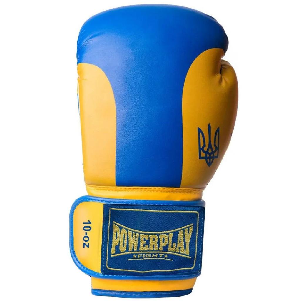 Боксерські рукавички PowerPlay 3021 Ukraine 16oz Blue/Yellow (PP_3021_16oz_Blue-Yellow) - зображення 3