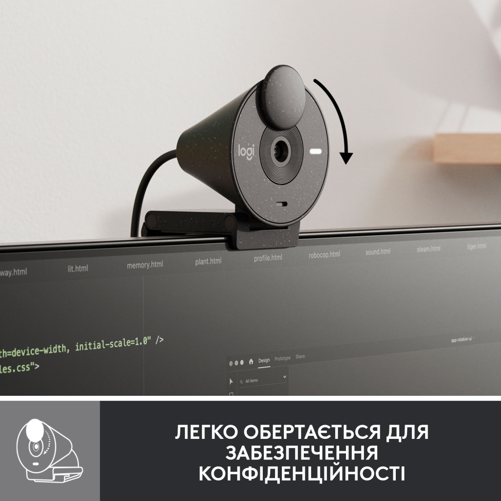 Веб-камера Logitech Brio 300 FHD Graphite (960-001436) - зображення 5