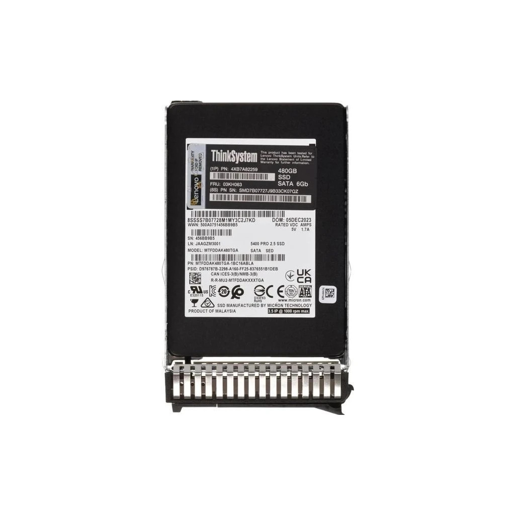 Накопичувач SSD для сервера Lenovo 5400P 480GB 2.5" SATAIII (4XB7A82259) - зображення 1