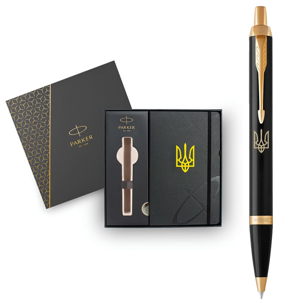 Ручка кулькова Parker IM 17 UKRAINE Black GT BP Тризуб + блокнот Parker + подар.упаковка GIFT24 (22032b24_T001y) - зображення 7