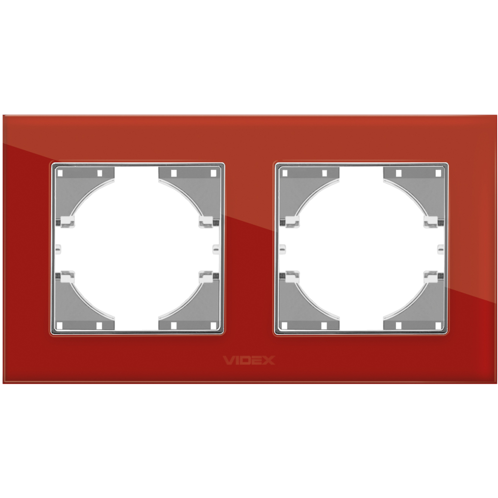 Рамка Videx BINERA червоне скло 2 пости (VF-BNFRG2H-RD) - изображение 2