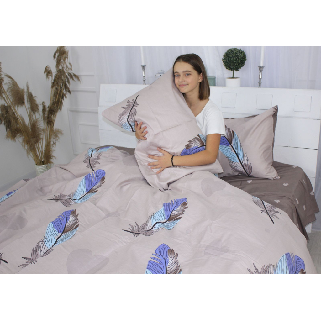 Постільна білизна MirSon Сатин 22-1310 Peacock feathers 200 х 220 (2200004341286) - зображення 3