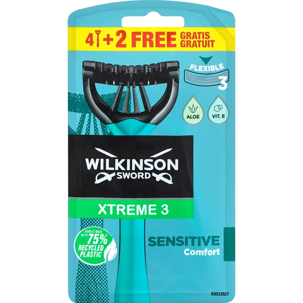 Бритва Wilkinson Sword Xtreme 3 Sensitive 4+2 шт. (4027800010707) - зображення 1