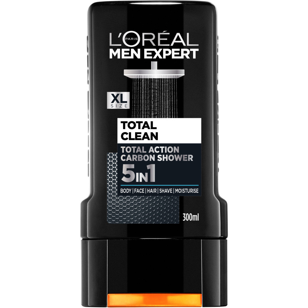 Гель для душу L'Oreal Paris Men Expert Total Clean 5 в 1 300 мл (3600523535989) - зображення 1