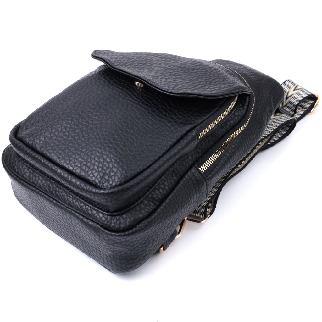 Сумка Vintage З крупнозернистої екошкіри Чорна (22763) - зображення 5