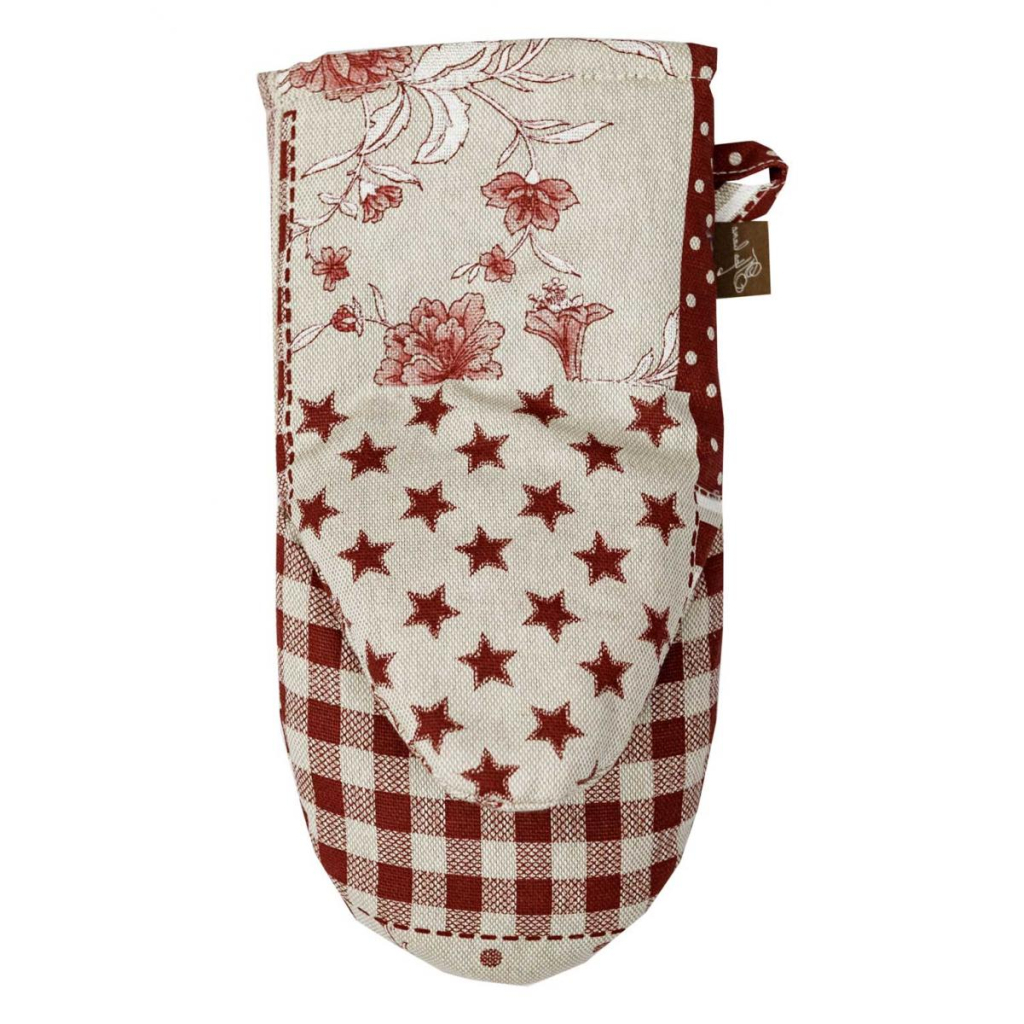 Кухонна прихватка Прованс Рукавичка Печворк бордо Господиня (031508) - зображення 2