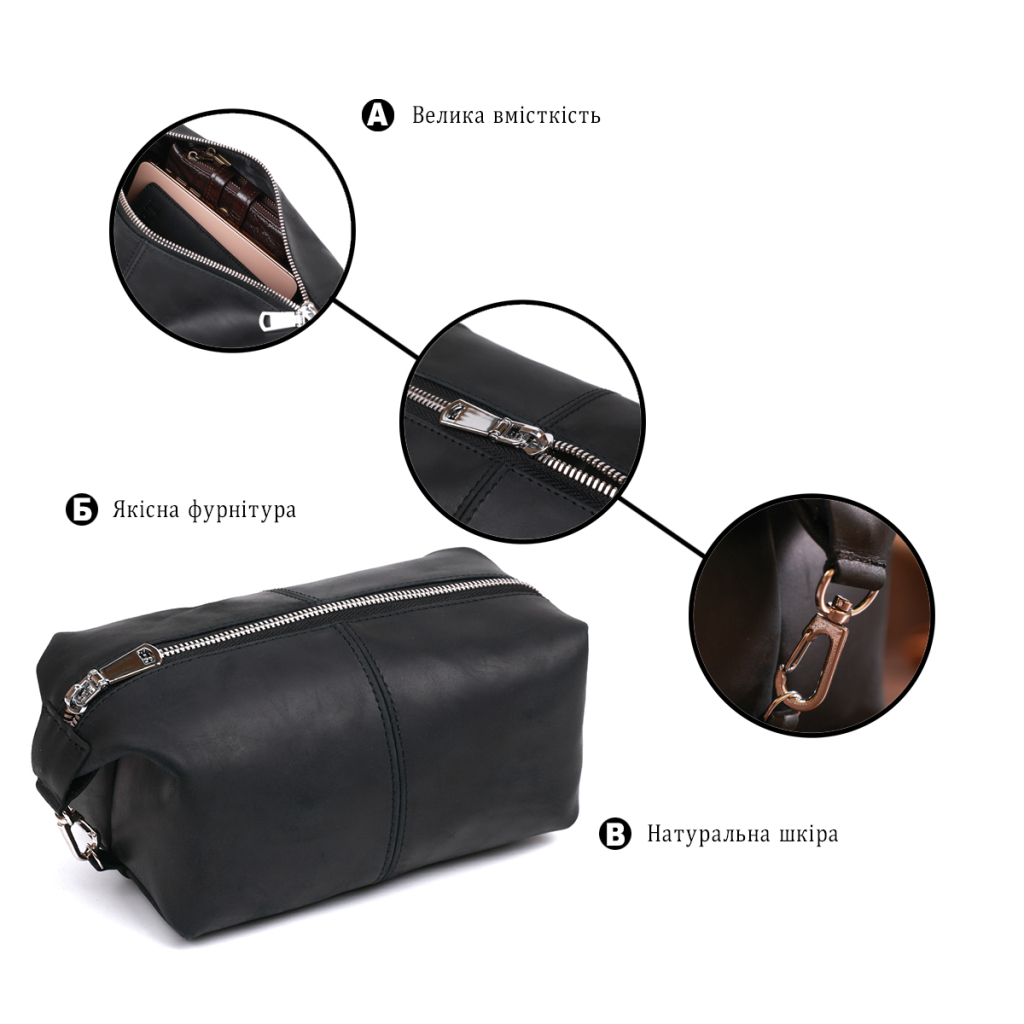 Косметичка Shvigel Вінтажна Чорна (16397) - зображення 4