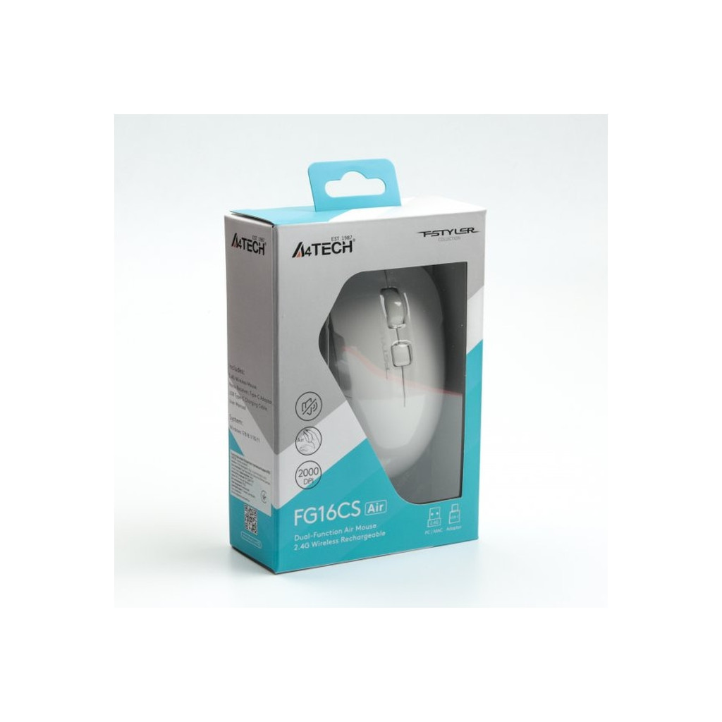 Мишка A4Tech FG16CS Air Wireless White (FG16CS Air White) - зображення 11