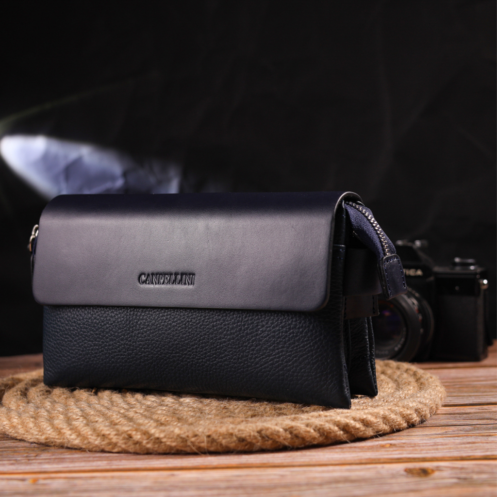 Сумка Canpellini З натуральної шкіри Синя (21565) - зображення 9