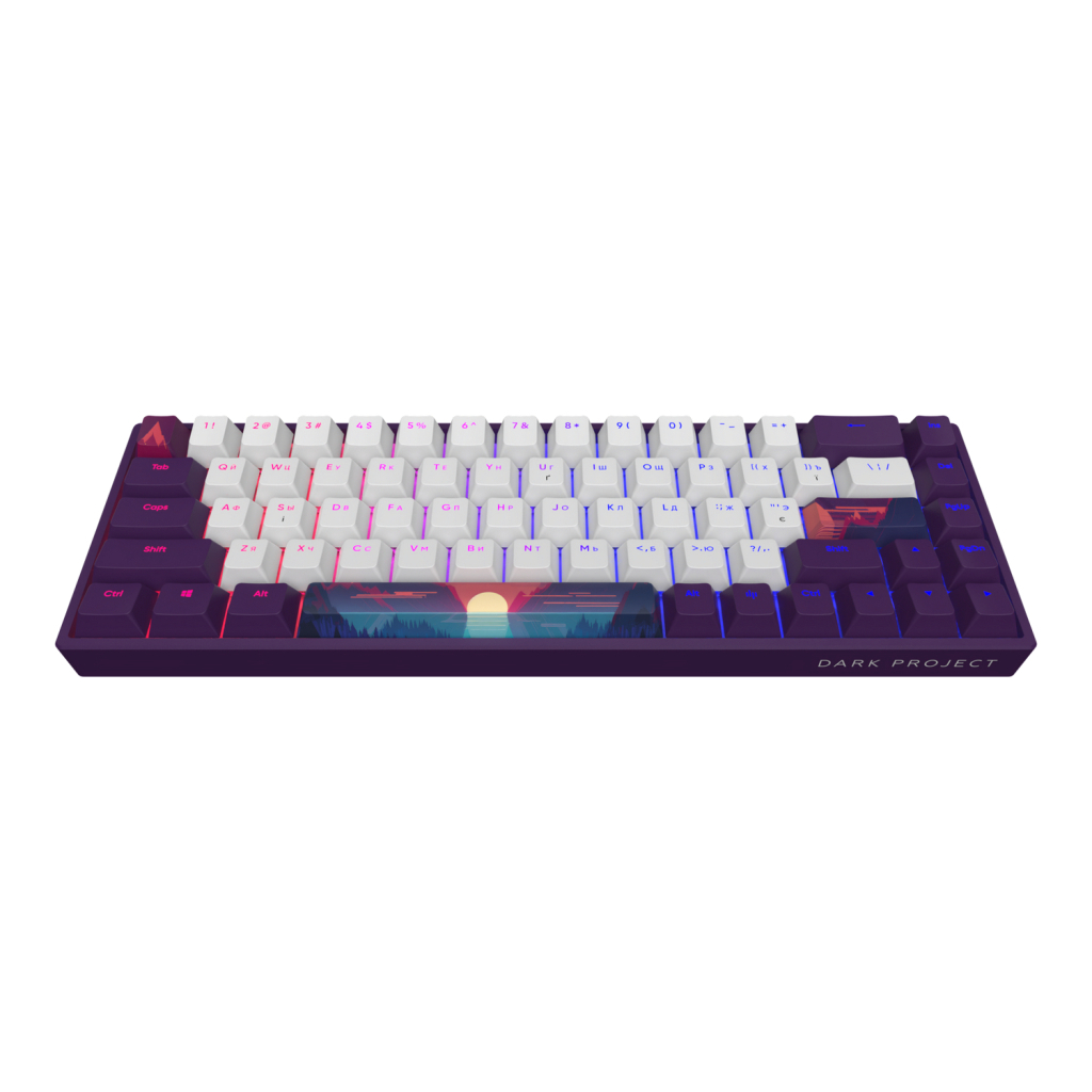 Клавіатура Dark Project Sunrise PBT RGB Mech G3MS Sapphire USB Violet/White (DPP68_GSH_SUNR_ANSI_UA) - зображення 2
