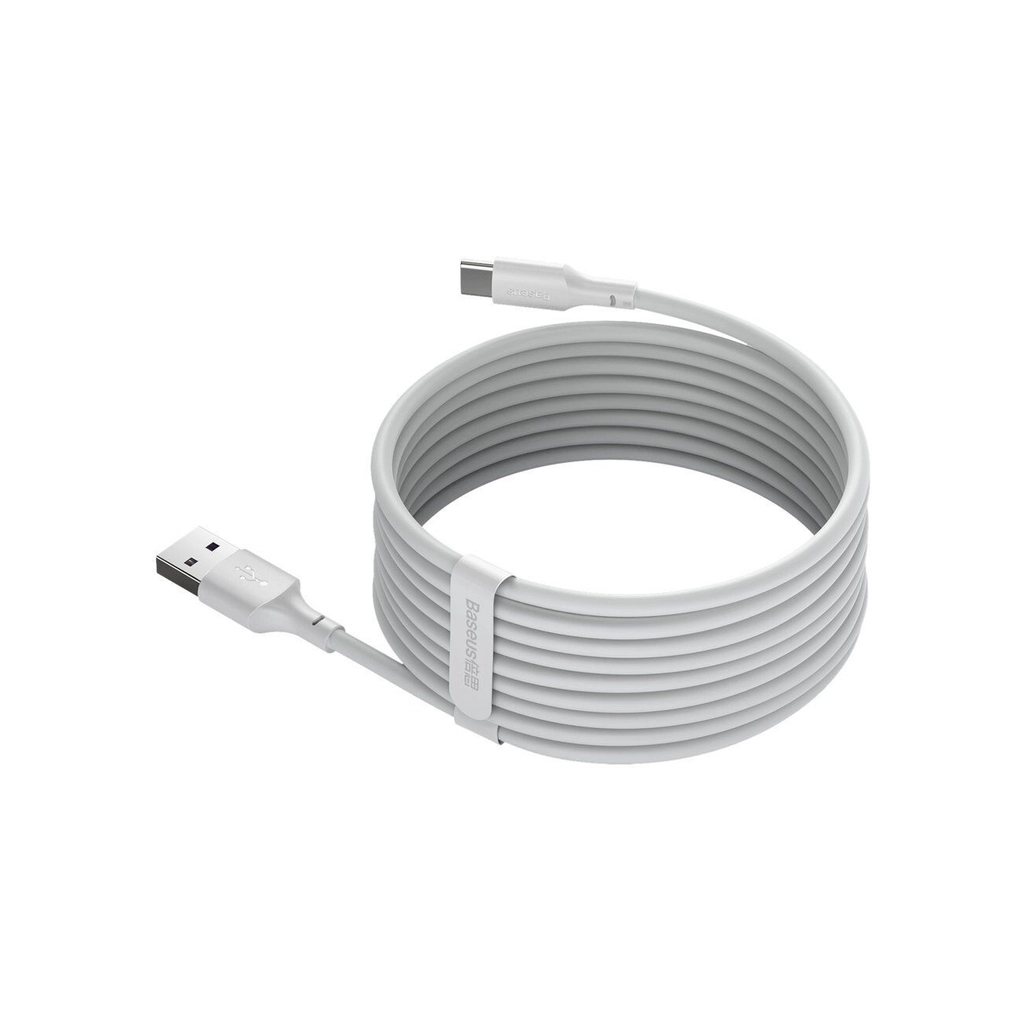 Дата кабель USB 2.0 AM to USB-C 1.5m 5A Simple WisdomKit (2PCS) white Baseus (TZCATZJ-02) - зображення 3