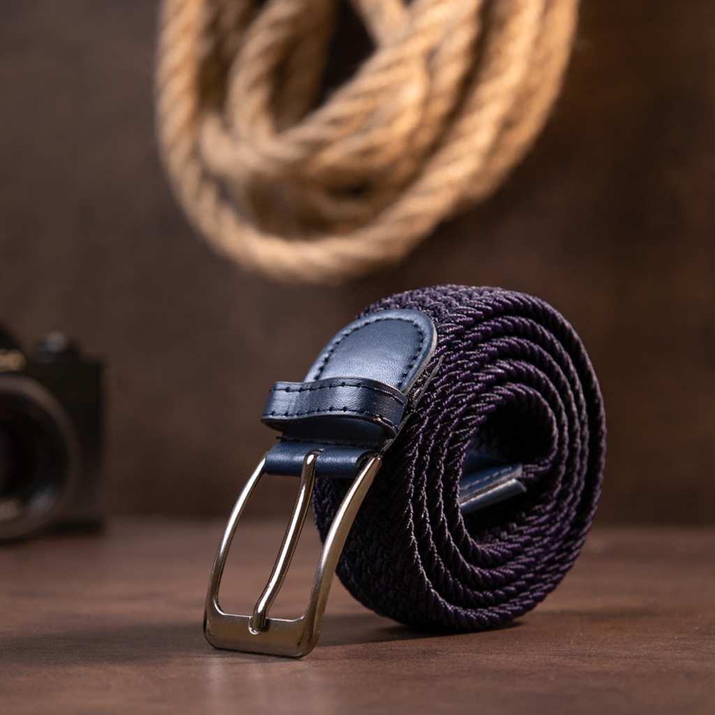 Ремінь Vintage Текстильний чоловічий Темно-синій (20526) - зображення 7