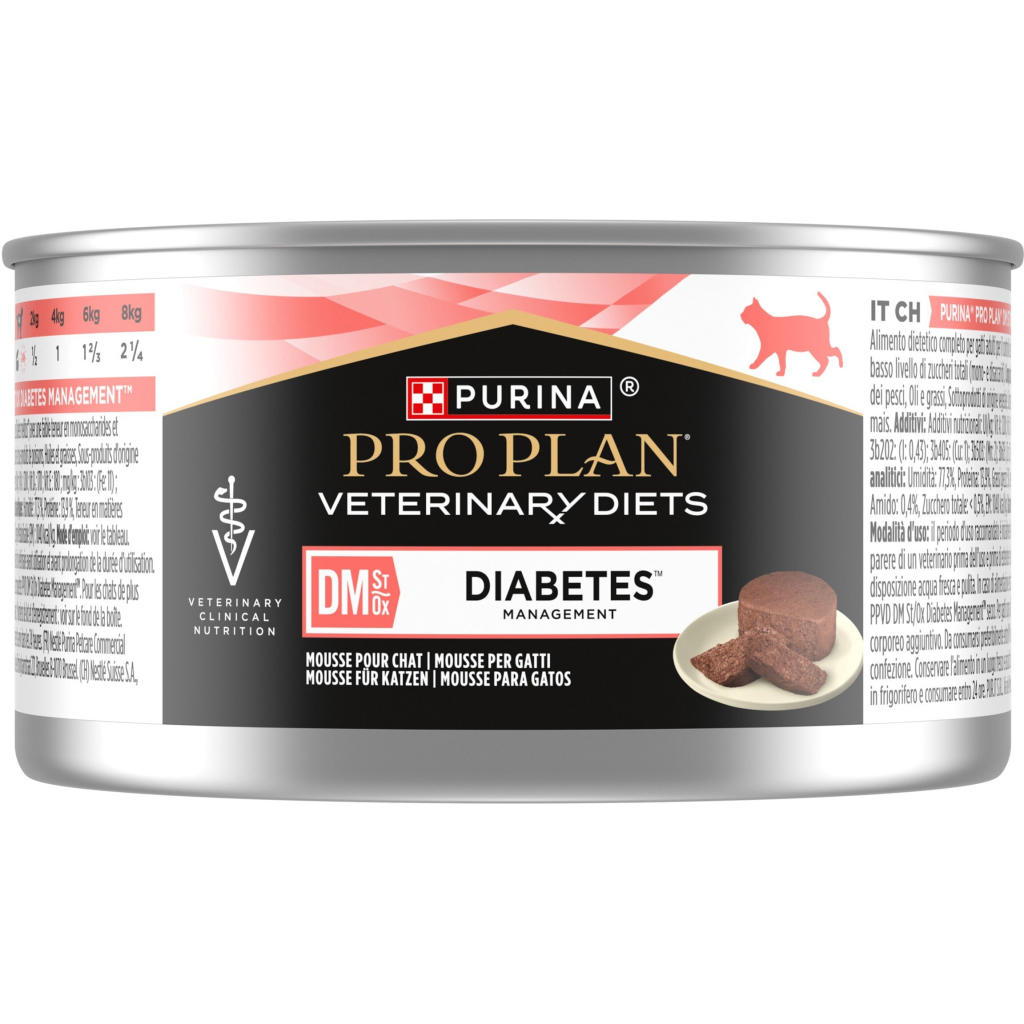 Вологий корм для кішок Purina Pro Plan Veterinary Diets DM ST/OX Diabetes Management Регулювання надходження глюкози 195 г (8445290105233) - зображення 3