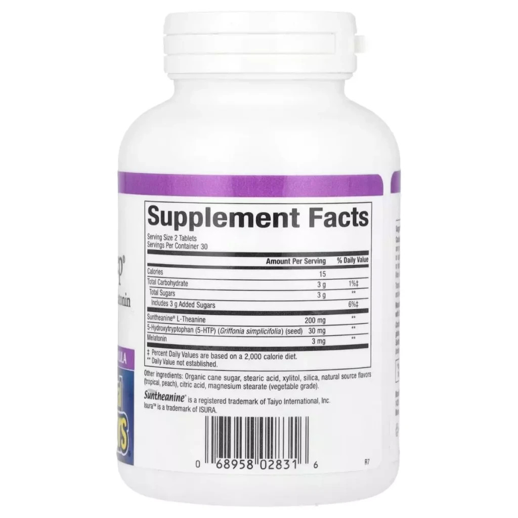 Вітамінно-мінеральний комплекс Natural Factors Здоровий сон, Stress-Relax, Tranquil Sleep, 60 жувальних таблеток (NFS-02831) - зображення 2