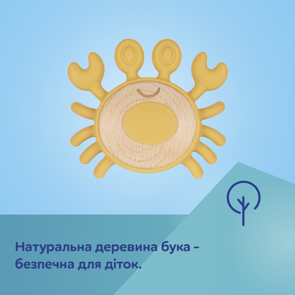 Прорізувач Canpol babies дерев'яно-силіконова Краб (80/306) - зображення 3