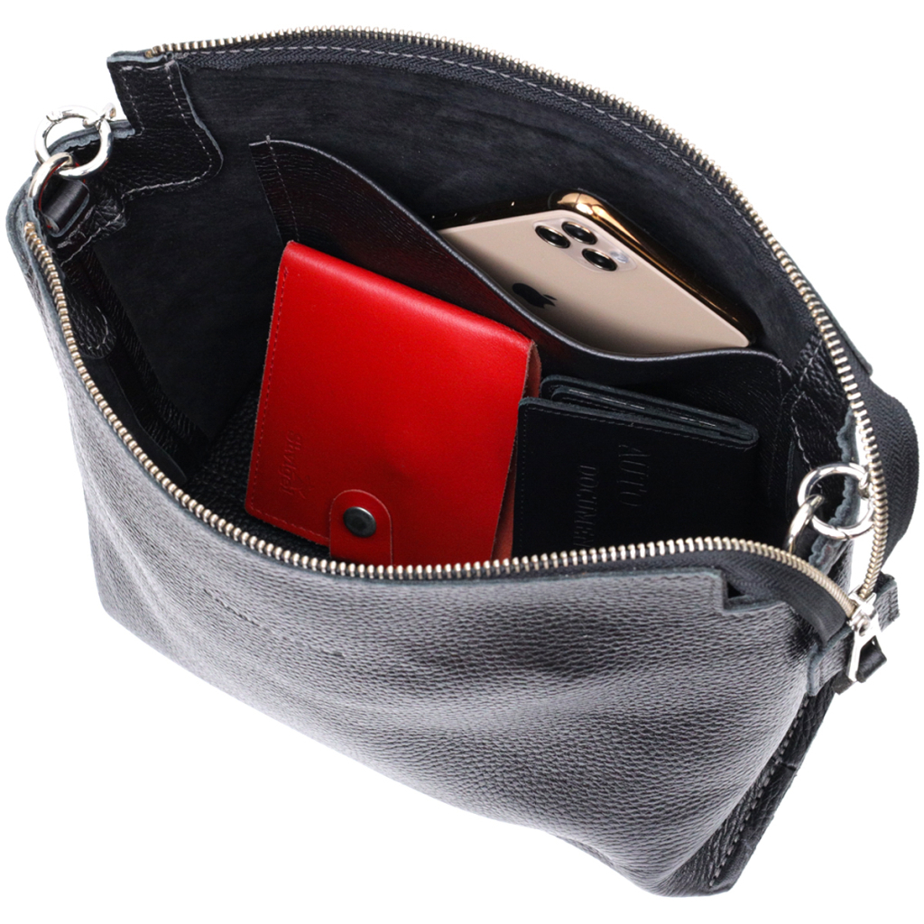 Сумка Grande Pelle З натуральної шкіри Чорна (11655) - зображення 7