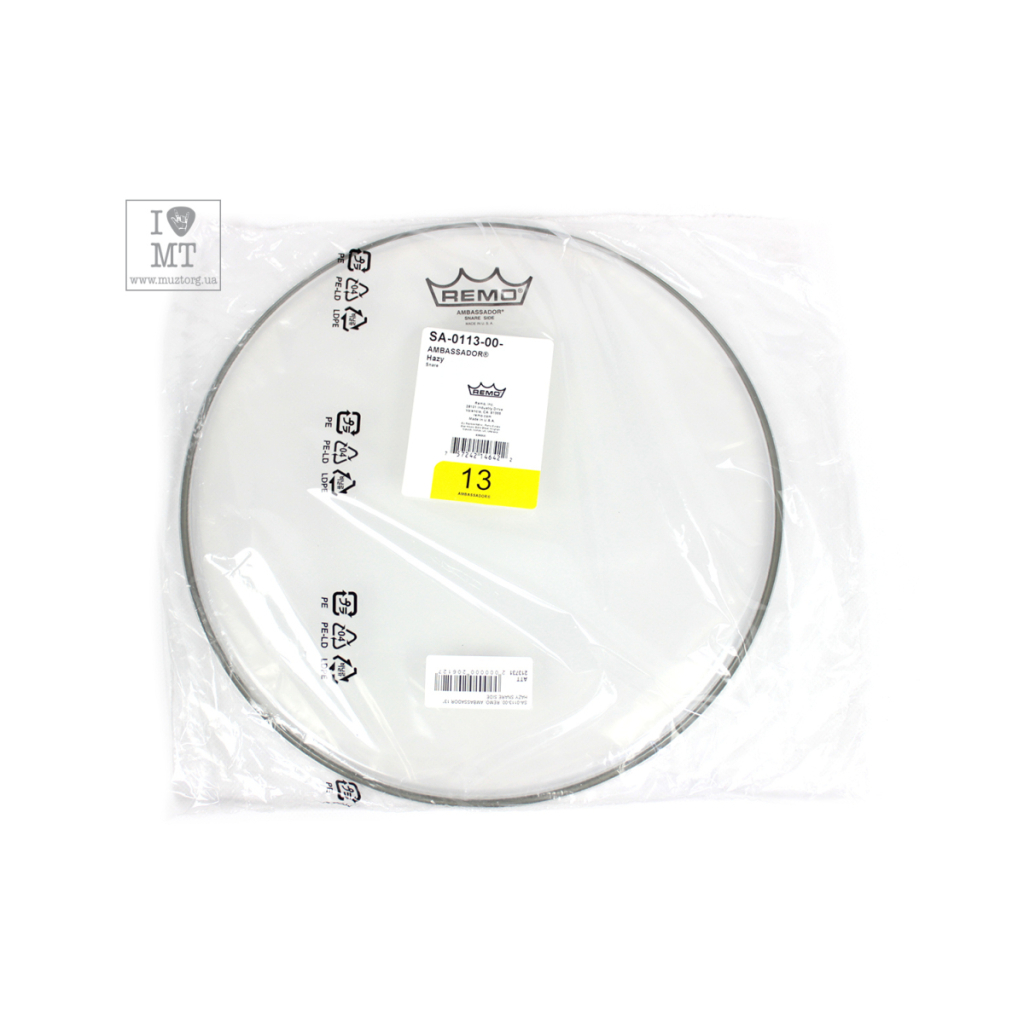 Пластик для барабана Remo Ambassador 13" Hazy Snare Side (213731) - изображение 4